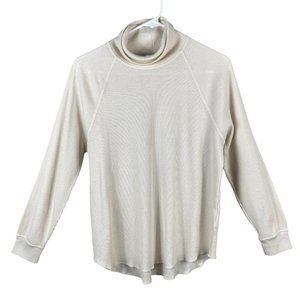 Everlane Womens The Organic Cotton Turtleneck Waffle Long Sleeve Tee Medium